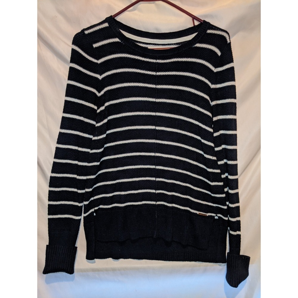 Abercrombie & Fitch Sweater Women's Size Small Lightweight Navy Blue White